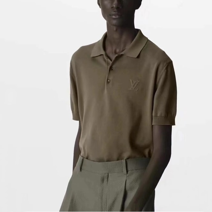 ルイヴィトンメンズカーキポロ半袖Tシャツc887