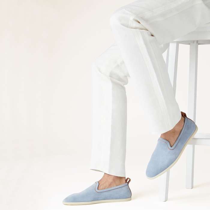 ロロピアーナメンズブルーローファーs758