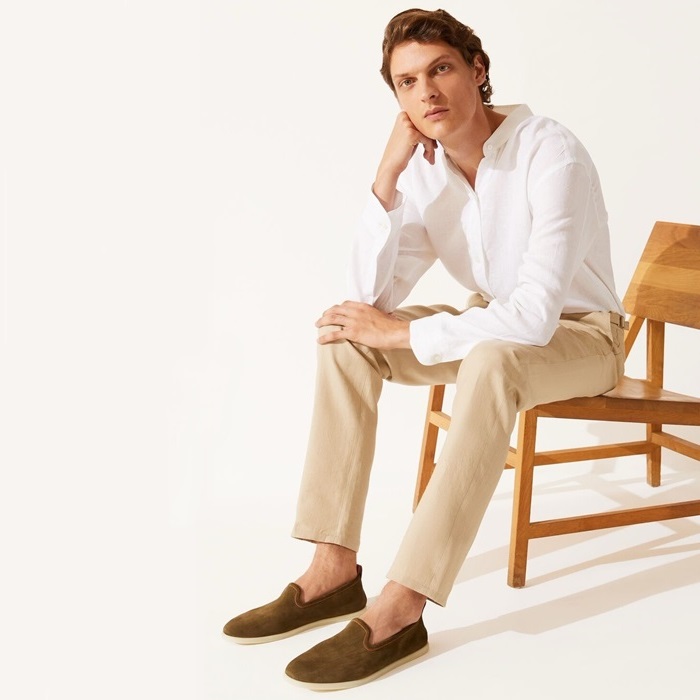 ロロピアーナメンズカーキローファーs772