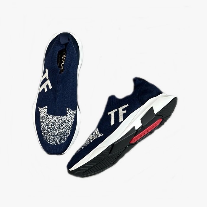 トムフォードメンズネイビースニーカーs821