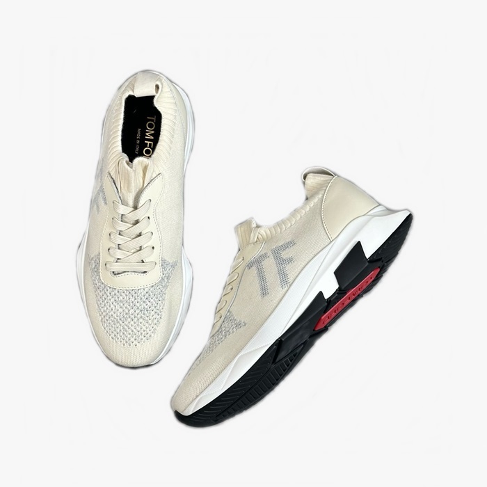 トムフォードメンズアイボリースニーカーs826