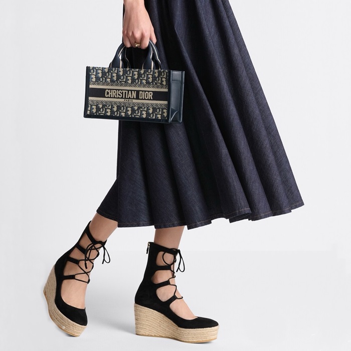 ディオールレディースネイビーミニブックトートバッグb2084