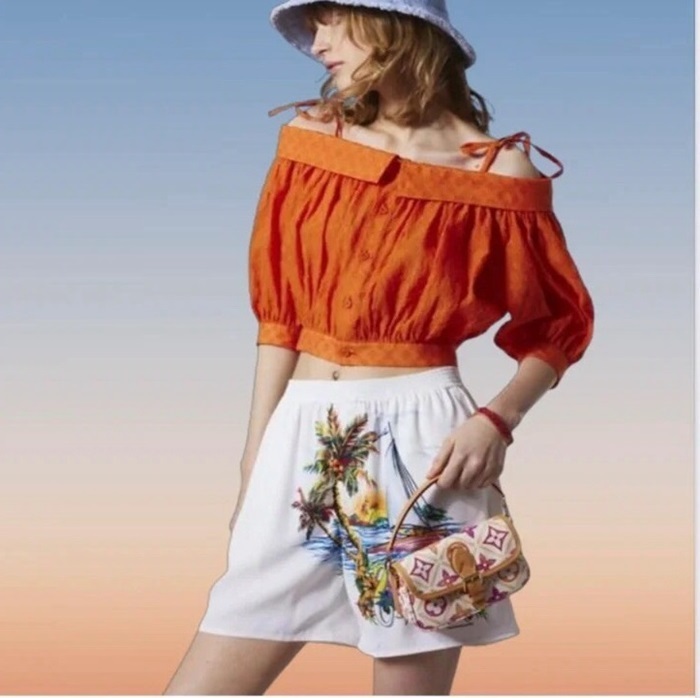 ルイヴィトンレディースホワイトショートパンツv964