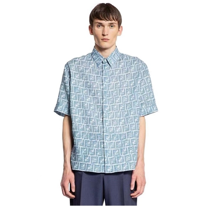 ェンディメンズブルー半袖シャツc638