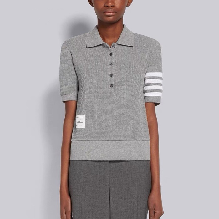 トムブラウンメンズグレーポロ半袖Tシャツc994