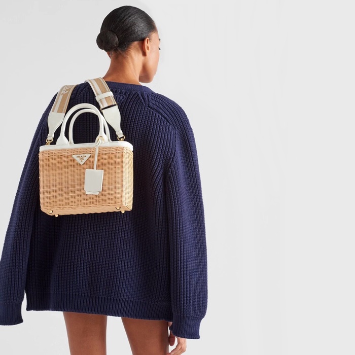 プラダレディースホワイトトートバッグ1G835b2180