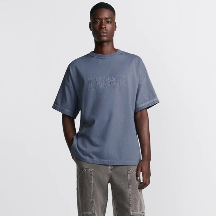 ディオールメンズブルー半袖Tシャツc1053