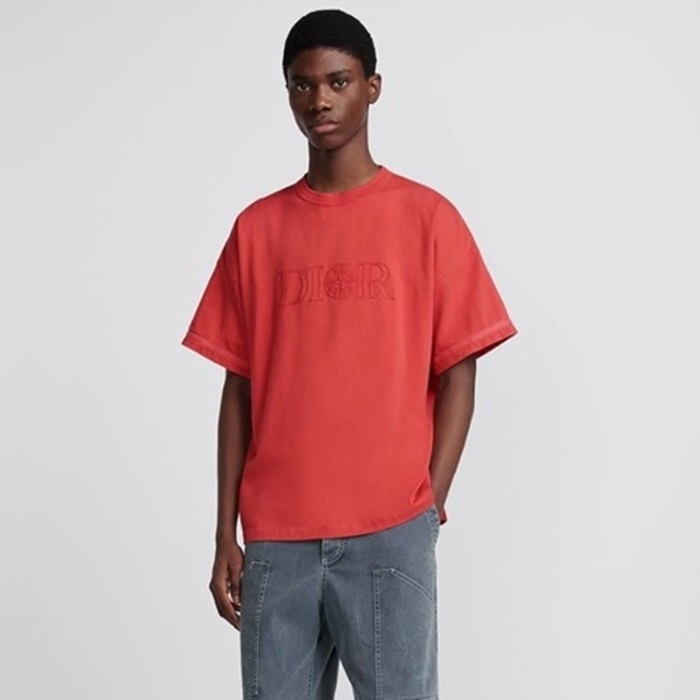 ディオールメンズレッド半袖Tシャツc1054