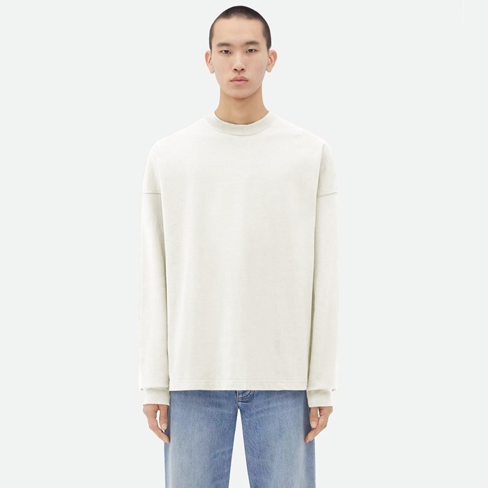 ボッテガヴェネタメンズホワイトスウェットシャツc1065