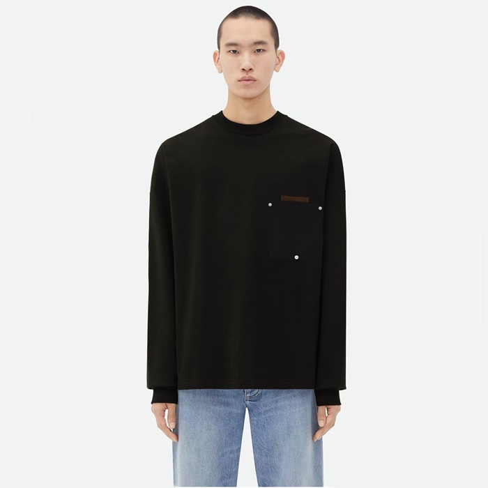 ボッテガヴェネタメンズブラックスウェットシャツc1066