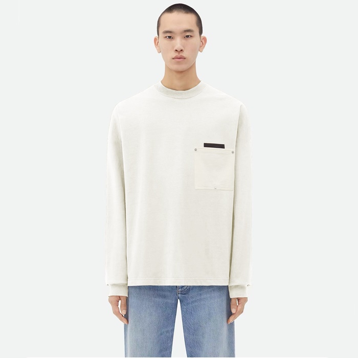 ボッテガヴェネタメンズホワイトスウェットシャツc1067