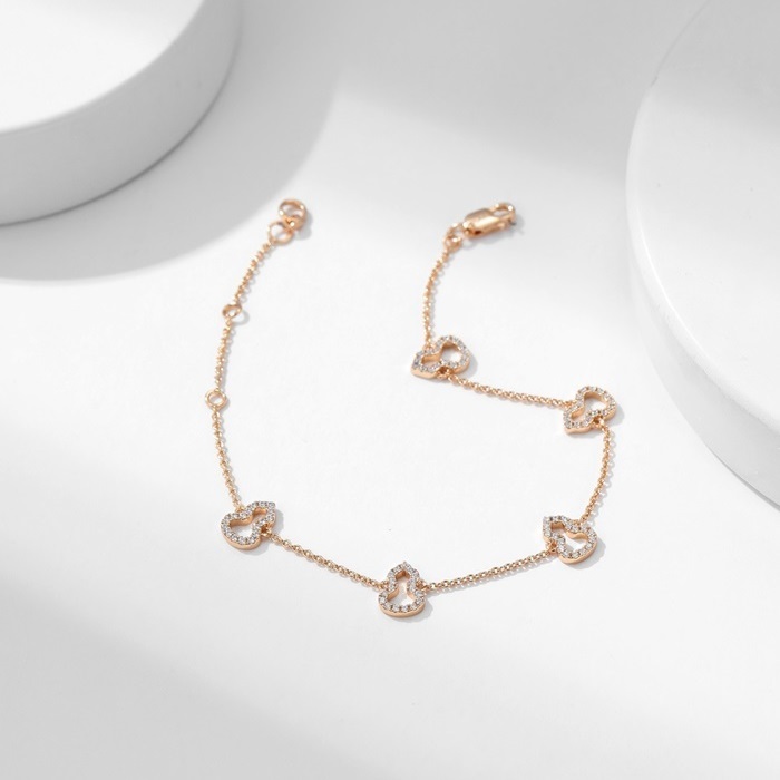 キューリンレディースローズゴールドブレスレット-c2040