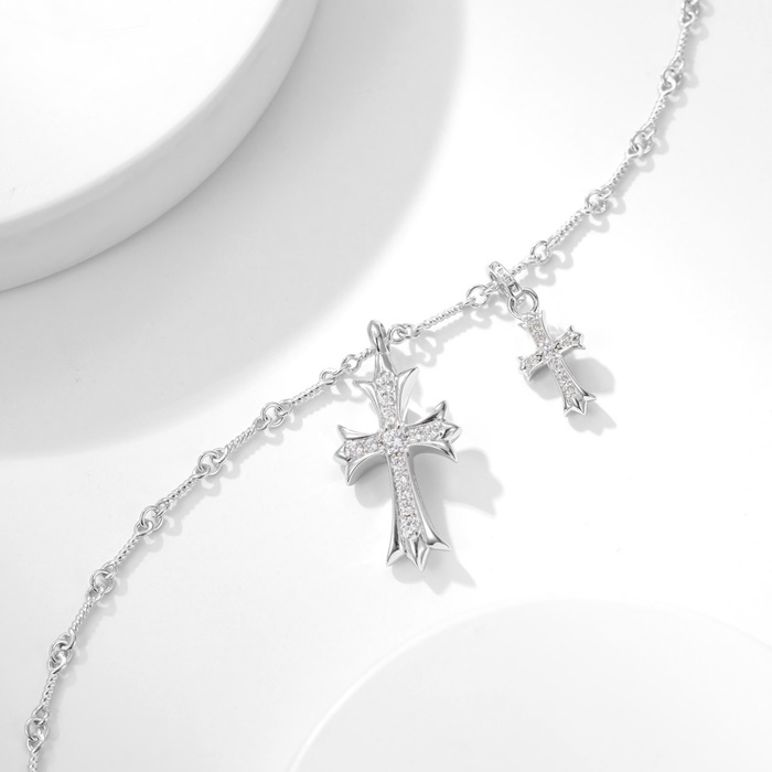 クロムハーツレディースホワイトゴールドネックレスc2049