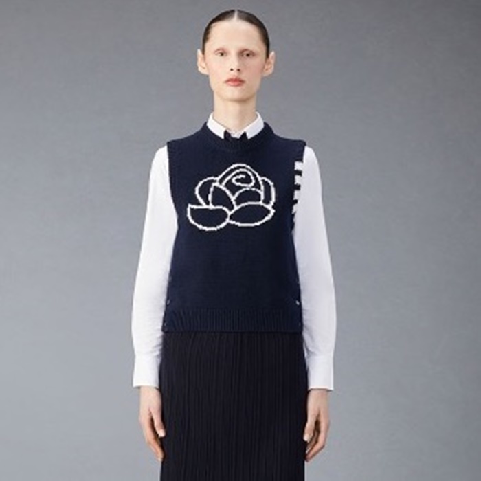 トムブラウンレディースネイビーベストc1123