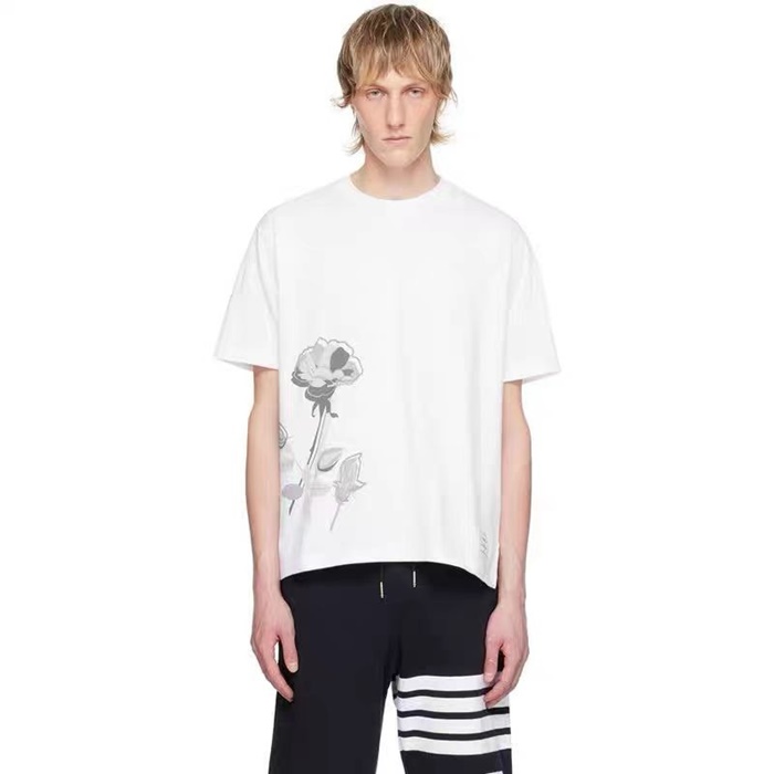 トムブラウンメンズクルーネック半袖Tシャツc1147