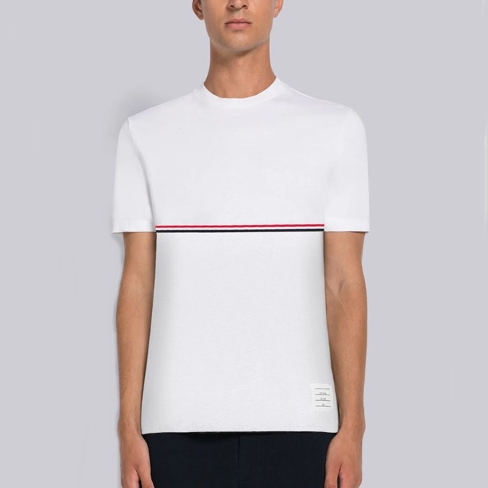 トムブラウンメンズクルーネック半袖Tシャツc1165