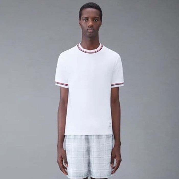 トムブラウンメンズクルーネック半袖Tシャツc1178