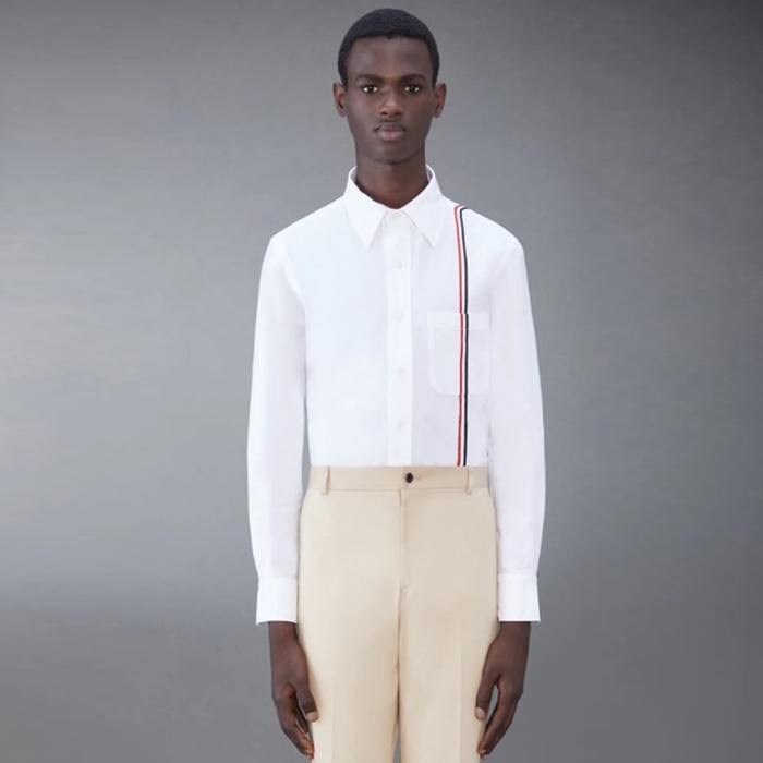 トムブラウンメンズホワイトシャツドレスシャツc1184