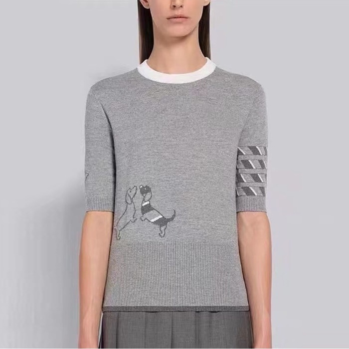 トムブラウンレディースラウンド半袖ニットc1301