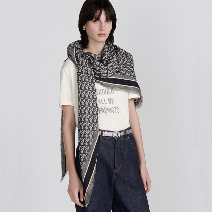 ディオールレディースオブリークマフラーc2218