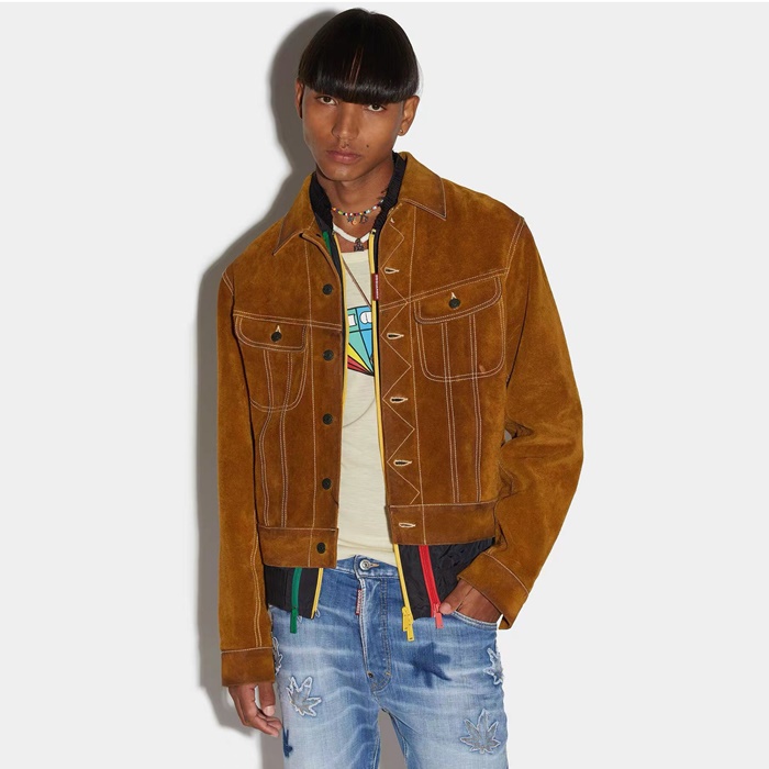 ディースクエアードメンズポロレザージャケットd2c1500