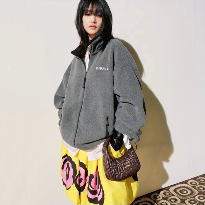 ミュウミュウレディースグレージャケットc1544