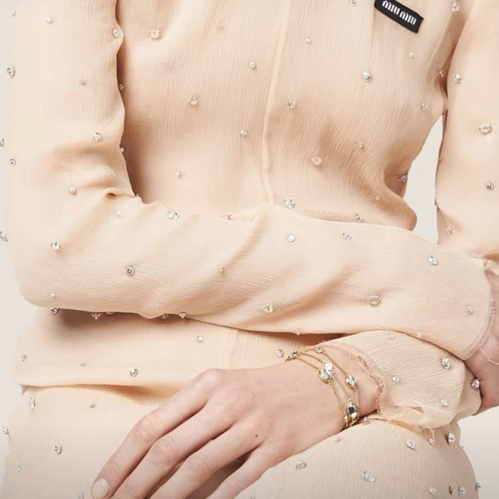 ミュウミュウレディースゴールドブレスレットc2303