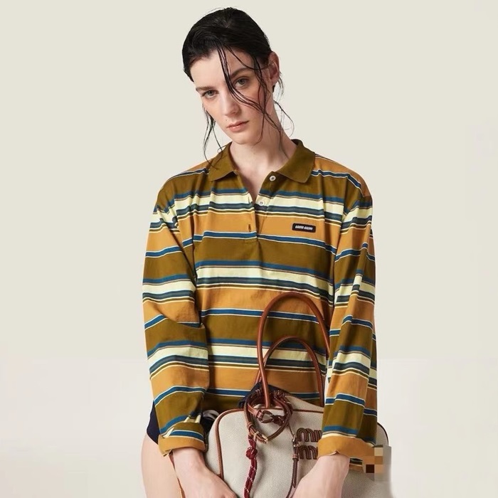 ミュウミュウレディースポロ長袖Tシャツu1598