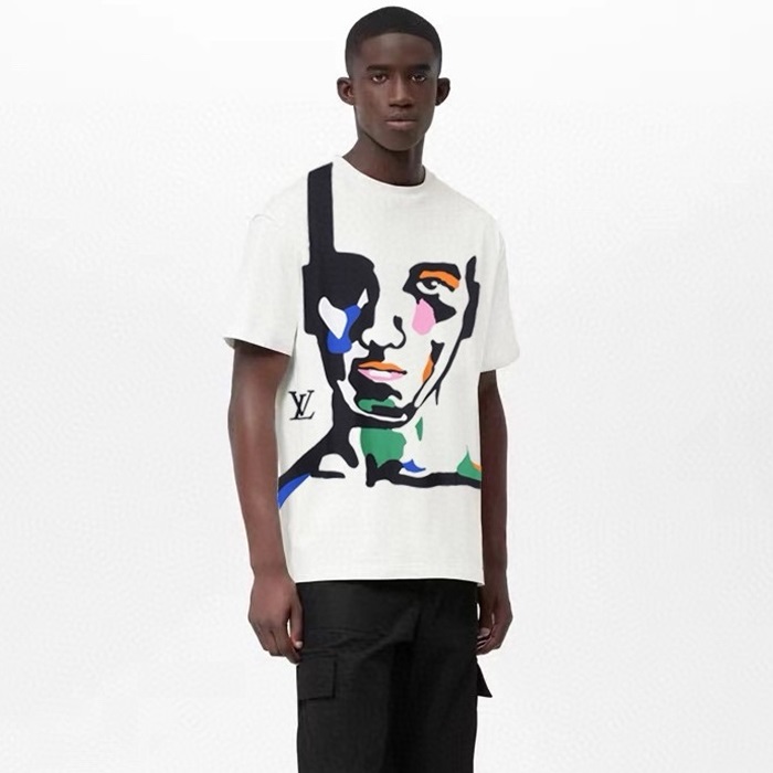 ルイヴィトンメンズラウンド半袖Tシャツc1801