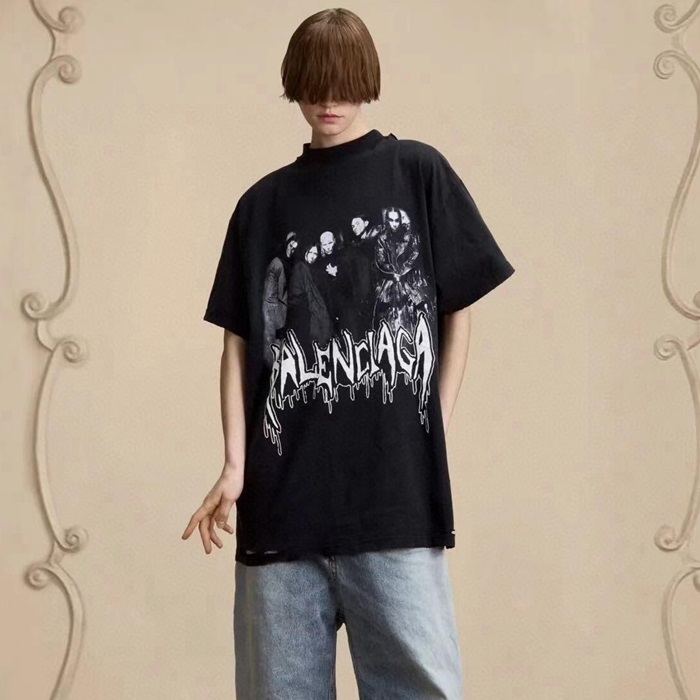 バレンシアガメンズラウンド半袖Tシャツc1807