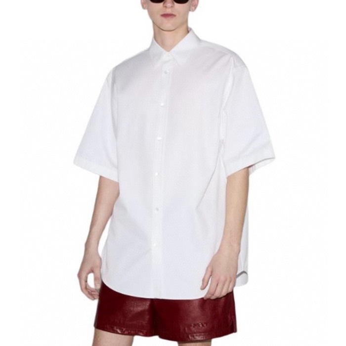 グッチメンズホワイト半袖シャツc1907