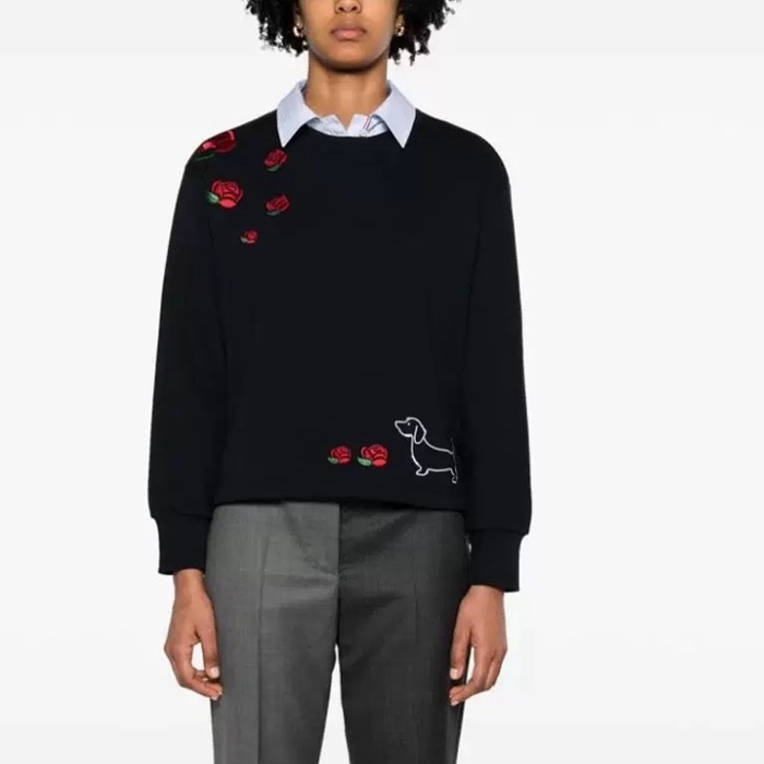 トムブラウンユニセックスブラックスウェットシャツc1942