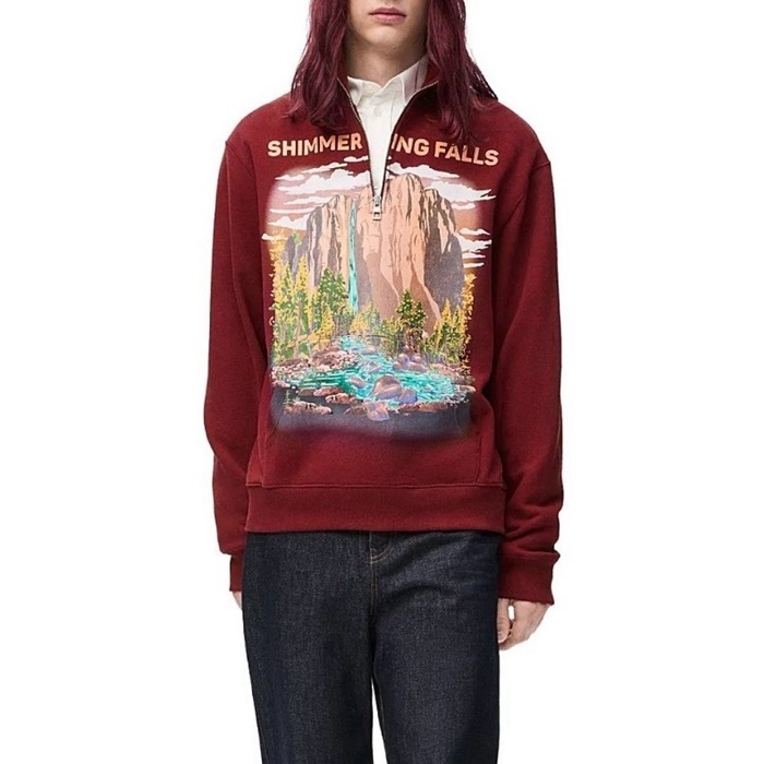 ロエベメンズレッドスウェットシャツe2000