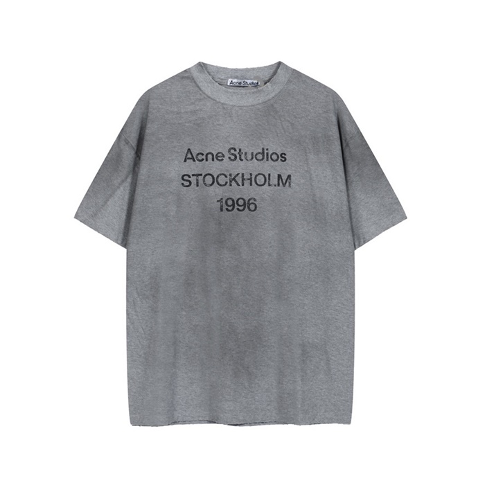 アクネストゥディオズユニセックスグレー半袖Tシャツc