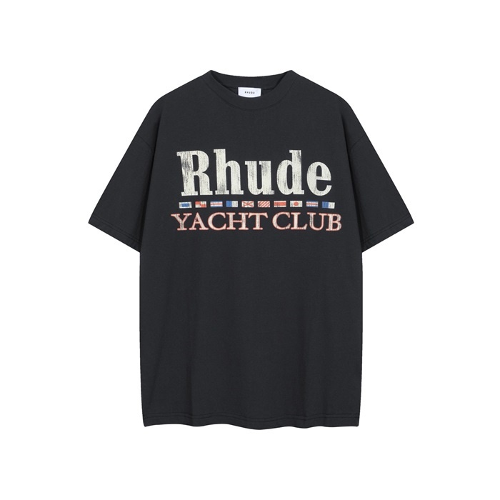 ルードメンズブラック半袖Tシャツc2025