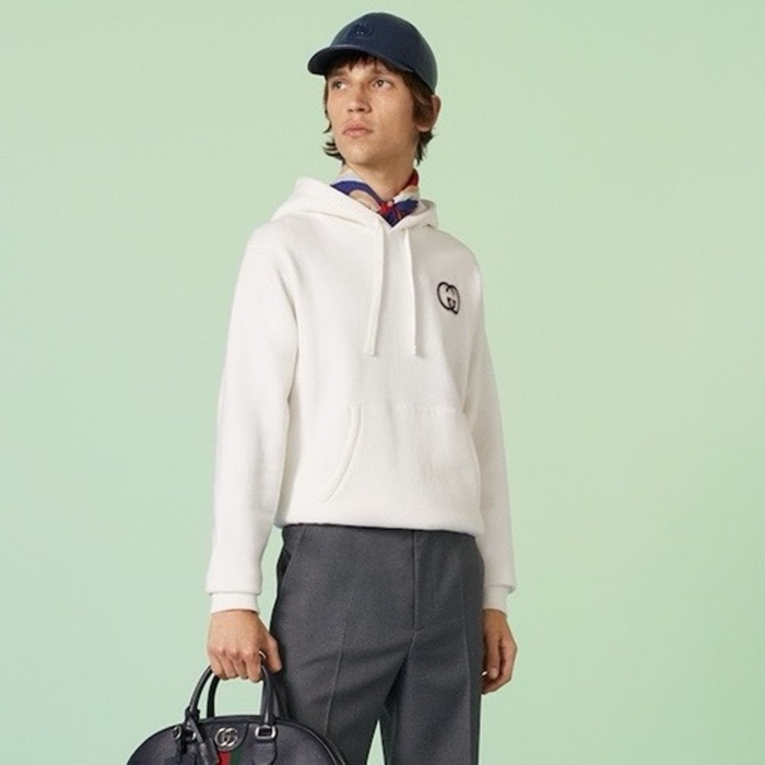 グッチメンズアイボリーフーディc2042