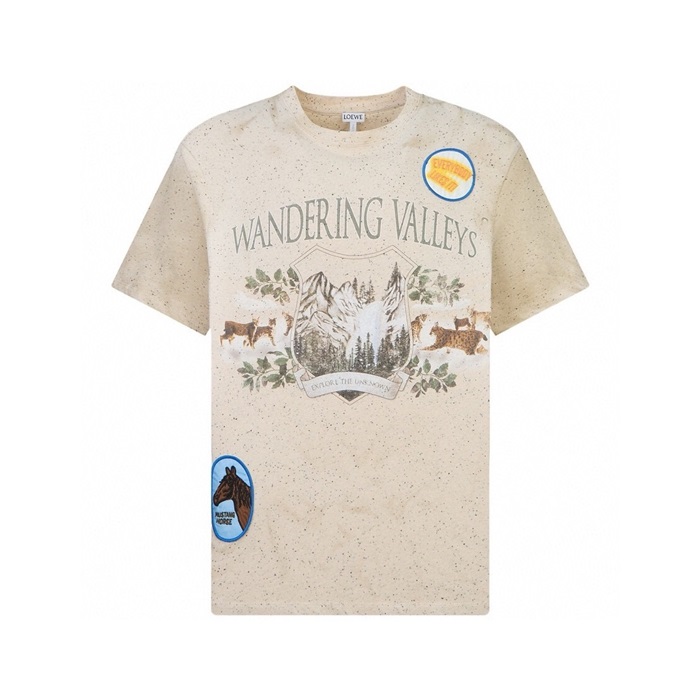 ロエベメンズラウンド半袖Tシャツc2082