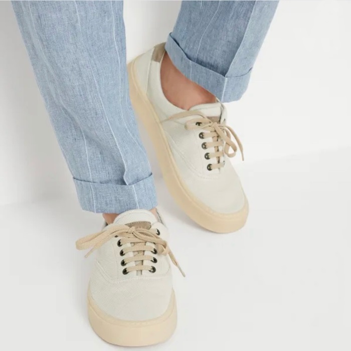 ブルネロクチネリメンズアイボリースニーカーs1397