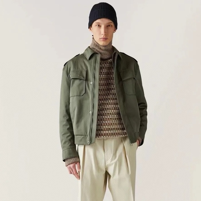 ロロピアーナメンズカーキジャケットc2100