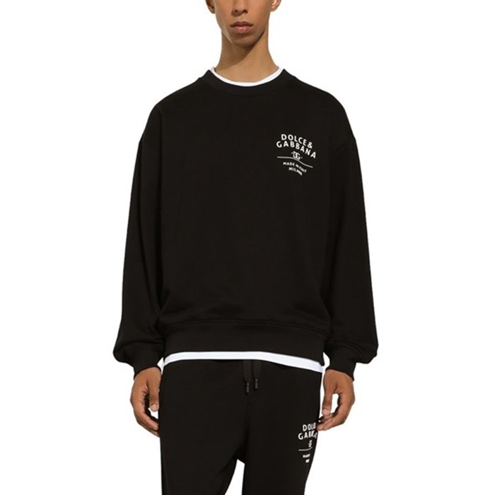 ドルチェ＆ガッバーナメンズブラックスウェットシャツc2120