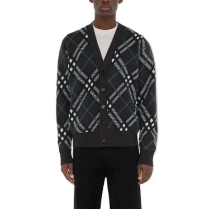 バーバリーメンズネックカーディガンc2128