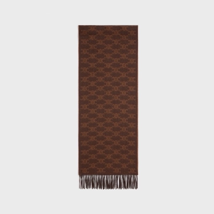 セリーヌユニセックスブラウンマフラーc2339