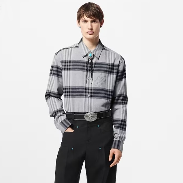 ルイヴィトンメンズチェックシャツドレスシャツc2140