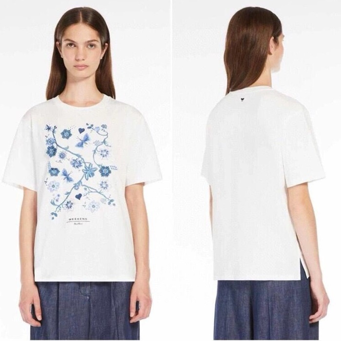 マックスマーラレディースクルーネック半袖Tシャツc2176