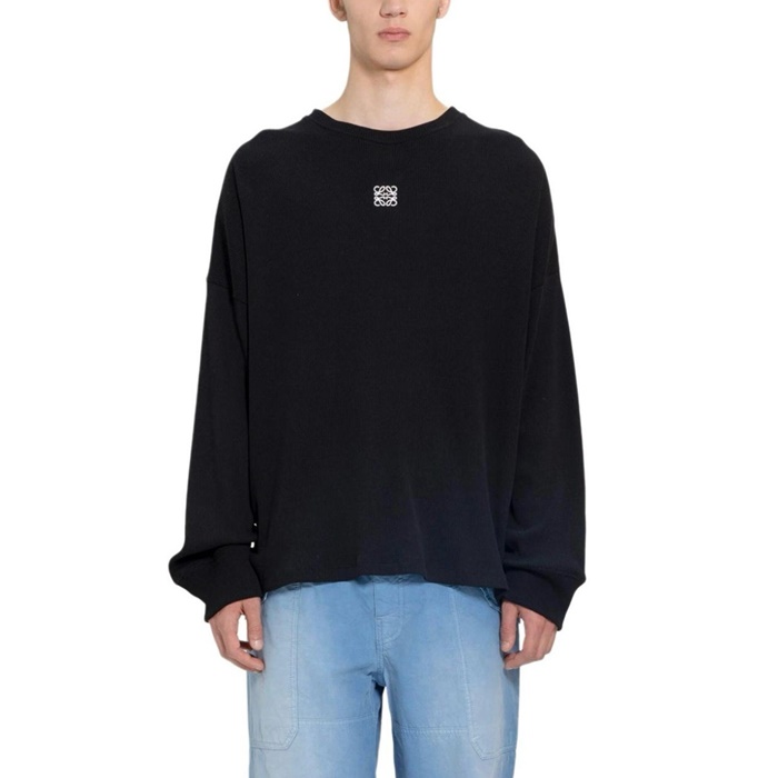ロエベメンズブラック長袖Tシャツc2198