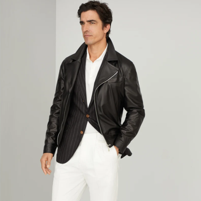 ブルネロクチネリメンズレザージャケットc2209