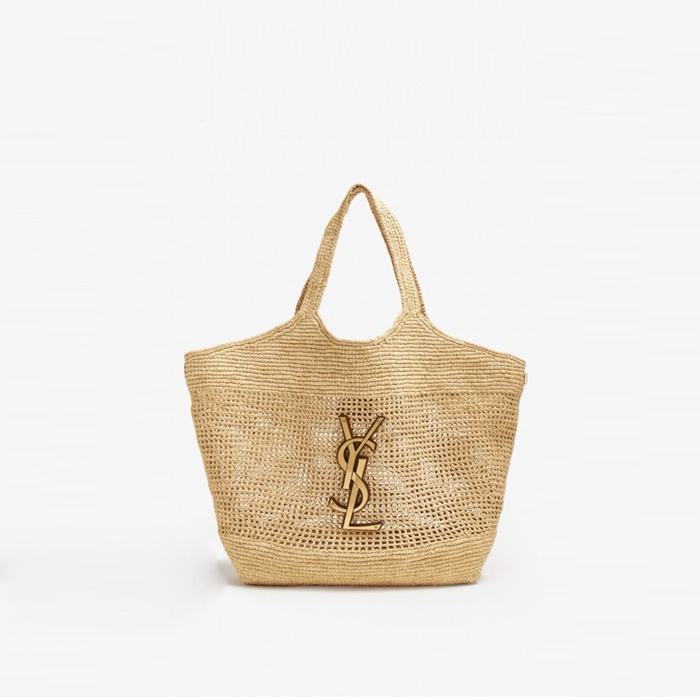 サンローランレディースラフィアクロシェショッパーバッグb2497