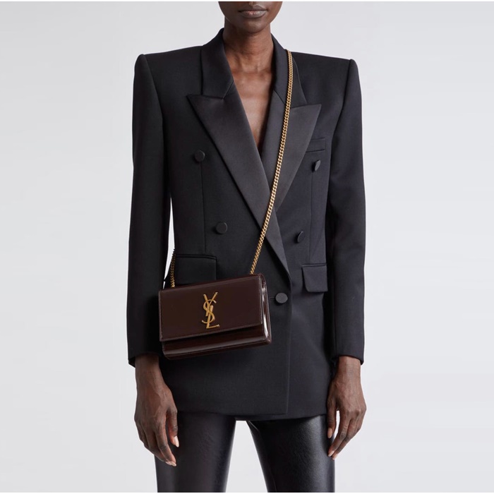 サンローランレディースブラウンケイトバッグb2498