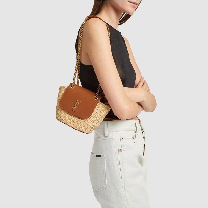 サンローランレディースマノンラフィアミニバッグb2499