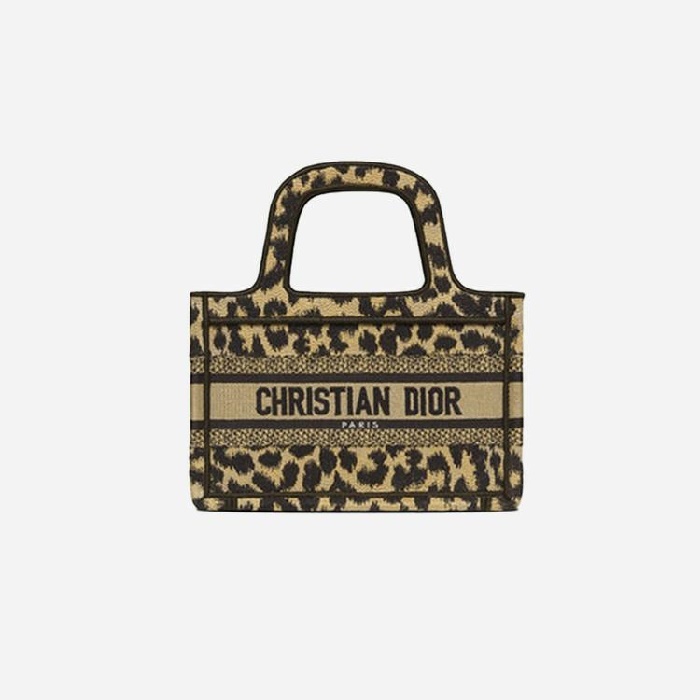 ディオールレディースマルチベージュ刺繍ブックトートバッグミニi2580